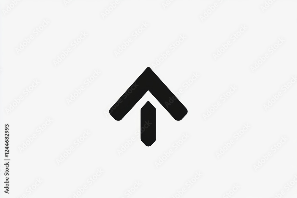 Black and white image of a triangle pointing upward Black and white image of a triangle pointing upward