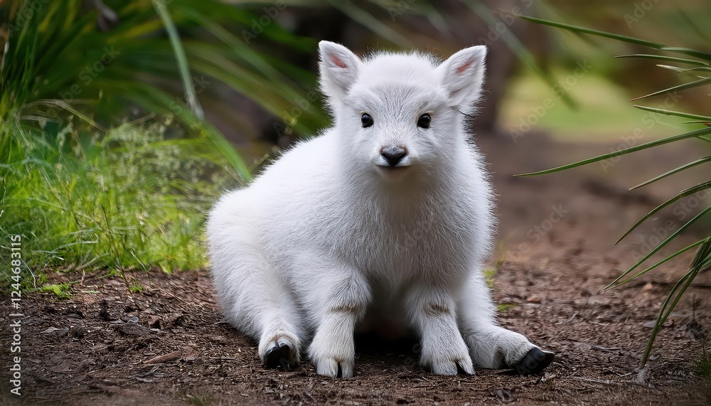 Fototapeta premium Vibrant Wildlife Portrait Majestic Young Puku in Lush African Savannah, Captured in a Serene Moment