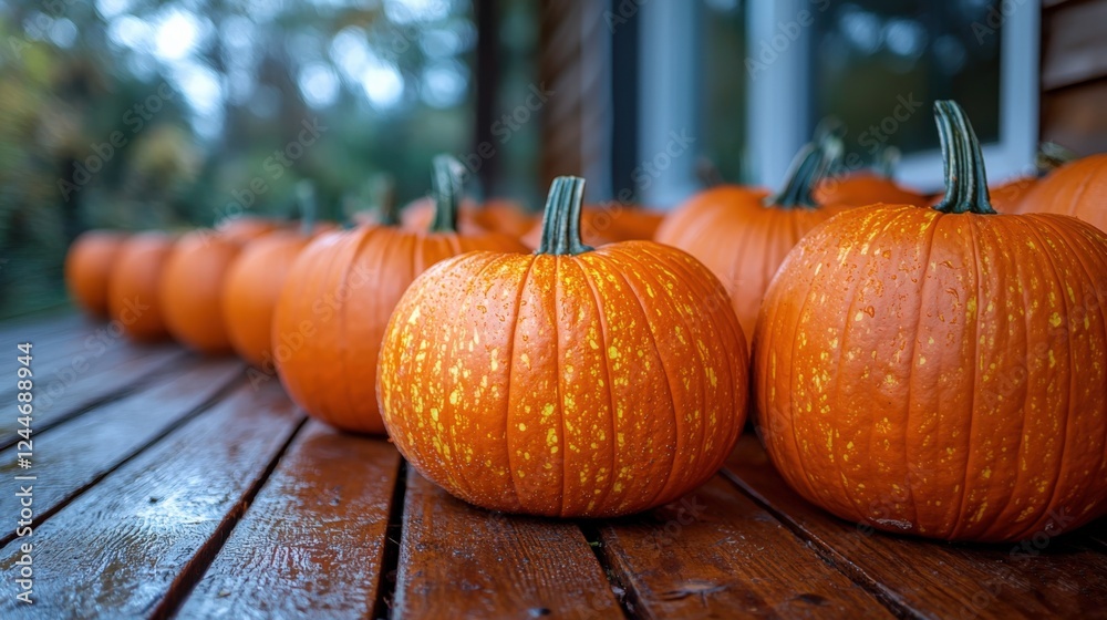 Freshly Harvested Pumpkins in Rustic Autumn Setting for Fall Decor Freshly Harvested Pumpkins in Rustic Autumn Setting for Fall Decor