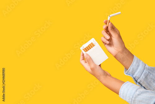 Female hands with pack of c...