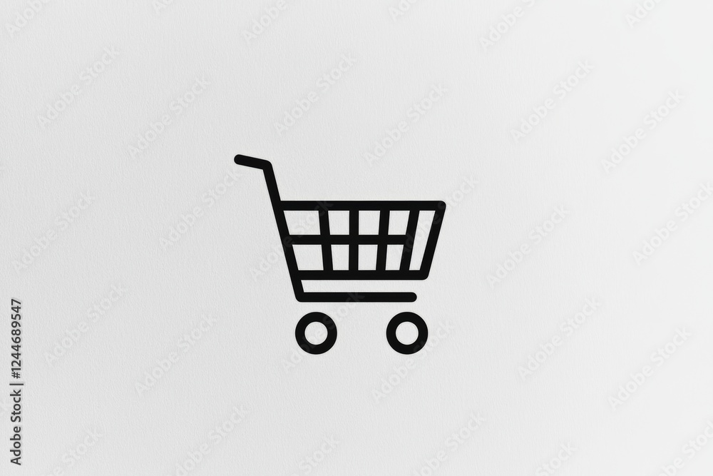 Shopping cart is shown in a white background Shopping cart is shown in a white background