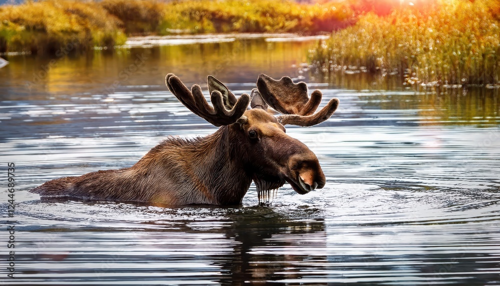 Majestic Moose Frolicking in Snowy Rocky Mountain National Park, Embracing the Serene Winter Wonderland with Vibrant Fur and Playful Energy. Majestic Moose Frolicking in Snowy Rocky Mountain National Park, Embracing the Serene Winter Wonderland with Vibrant Fur and Playful Energy.
