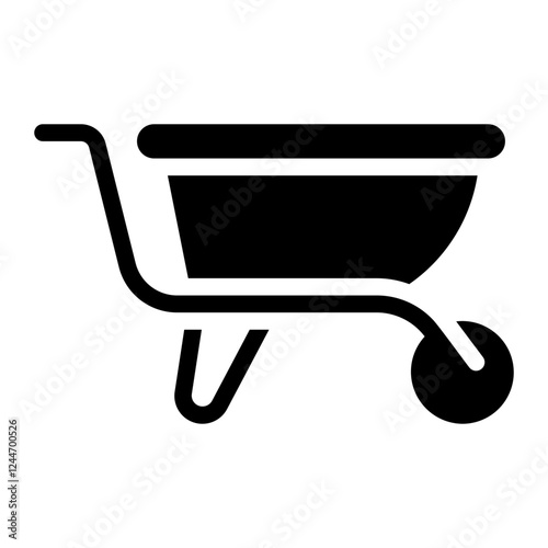 wheelbarrow glyph icon