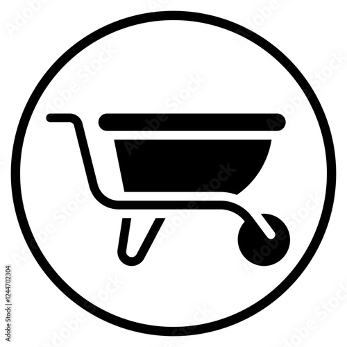 wheelbarrow glyph icon