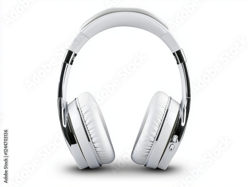 Casque audio design sur fond blanc