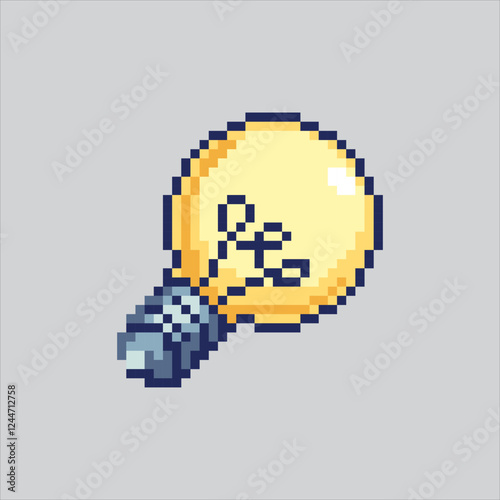 Pixel art illustration Light Bulb. Pixelated Bulb Lamp. Light Bulb Lamp Light Icon pixelated for the pixel art game and icon for website and video game. old school retro.