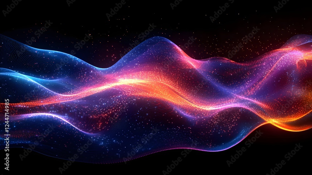 Fototapeta premium Vibrant Abstract 5G Concept with Swirling Energy Lines and Neon Colors