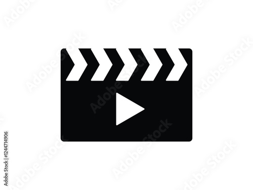 Movie maker cinema play symbol design vector illustration on transparent background
