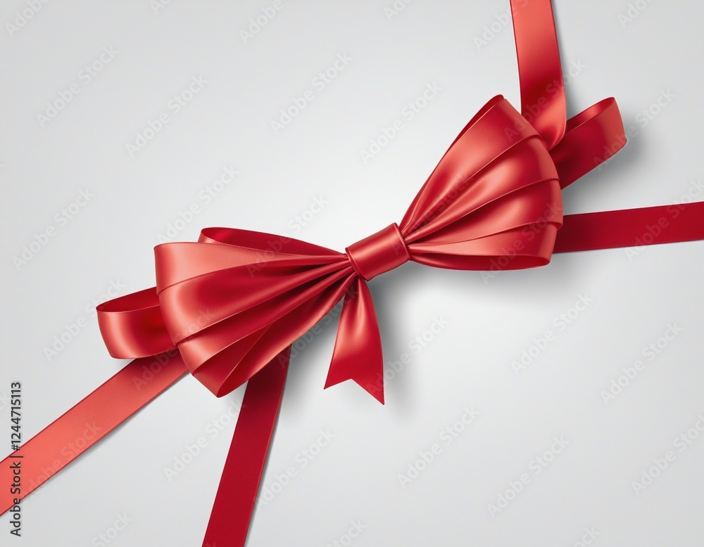Festive Red Bow and Ribbon for Holiday Gift Decoration Festive Red Bow and Ribbon for Holiday Gift Decoration