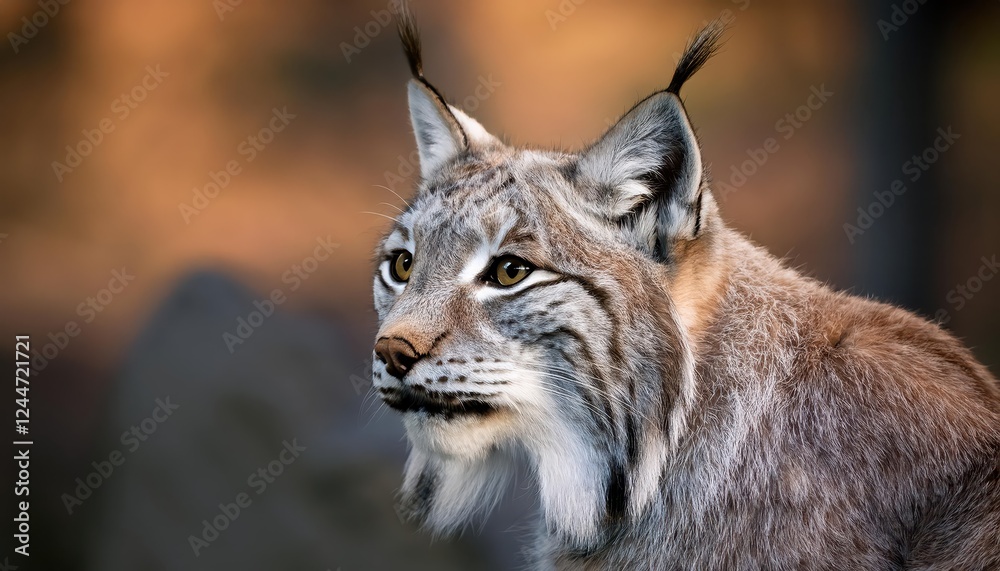 Majestic Closeup Portrait of a Canadian Lynx in Frosty Forest, with Piercing Yellow Eyes and Sharp Whiskers, Captured during Early Morning Light. Majestic Closeup Portrait of a Canadian Lynx in Frosty Forest, with Piercing Yellow Eyes and Sharp Whiskers, Captured during Early Morning Light.