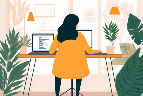 Business professional working remotely from a shared coworking space