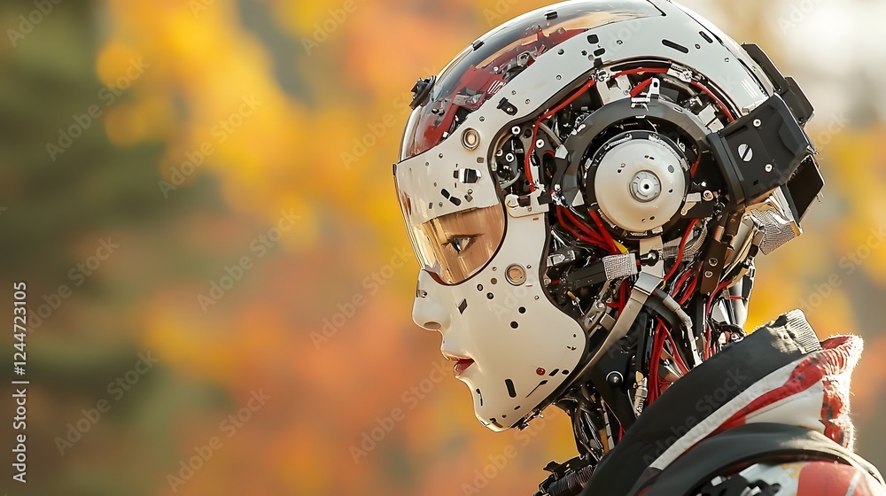 Fototapeta premium Experimental AI Controlled Robot Escapes Secure Lab Facility in Leaked Security Footage Showcasing Potential Risks of Advanced Automation Technology