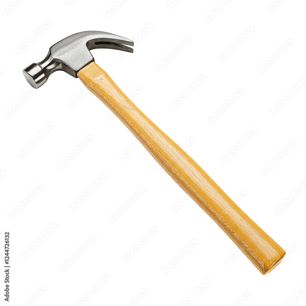 Claw Hammer with Wooden Handle Isolated on Transparent PNG Background Claw Hammer with Wooden Handle Isolated on Transparent PNG Background