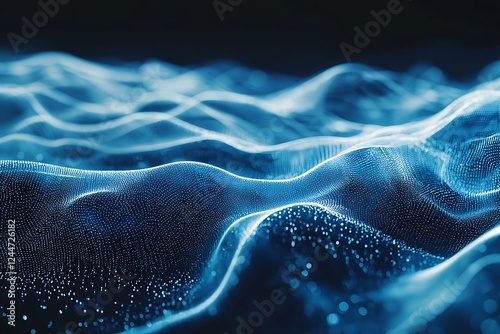 Abstract blue digital communication technology background, representing the flow information in the digital world through advanced tech systems