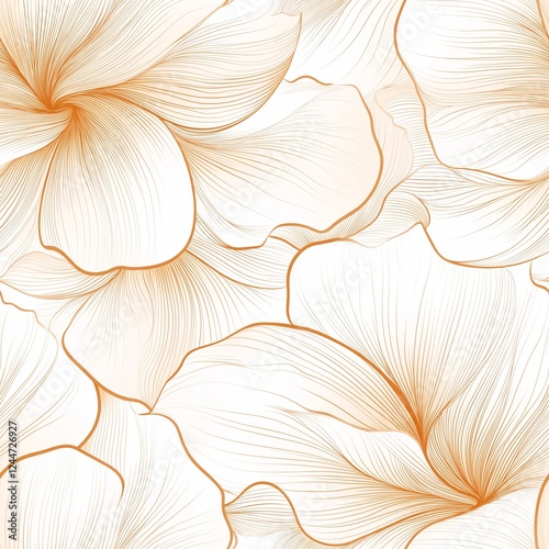 Elegant seamless floral pattern. Wavy vector abstract background. Stylish modern monochrome linear texture.