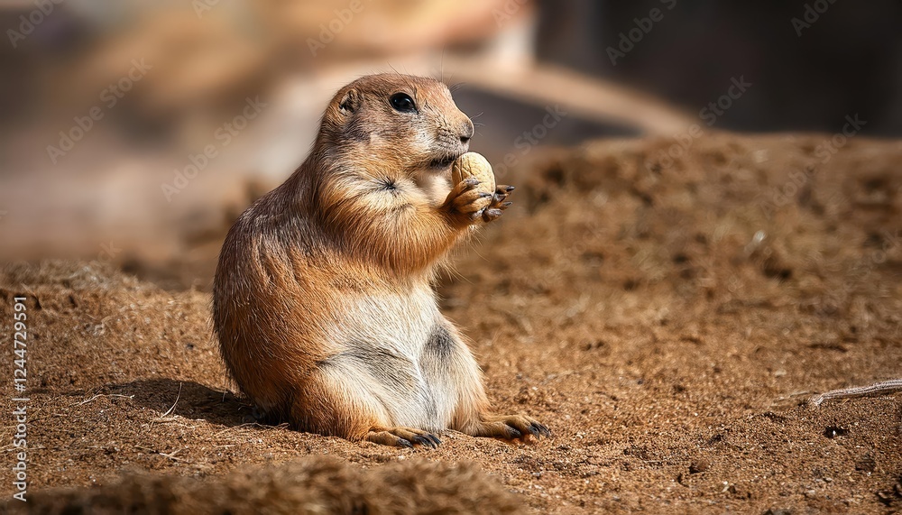 Grazing Prairie Dog Nibbling a Peanut Amidst the Kansas Grasslands, Capturing a Moment of Playfulness and Wildlife Interaction in the American West. Grazing Prairie Dog Nibbling a Peanut Amidst the Kansas Grasslands, Capturing a Moment of Playfulness and Wildlife Interaction in the American West.