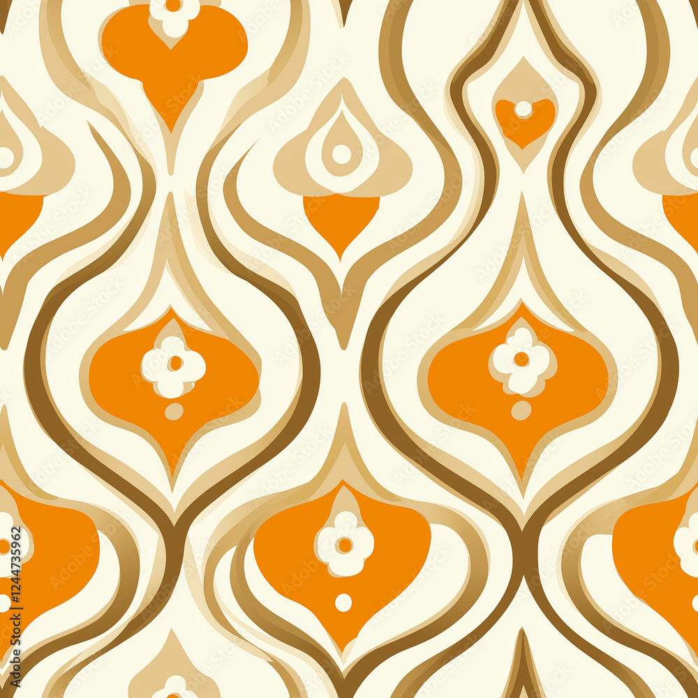 Fototapeta premium Retro seamless pattern - colorful nostalgic background design