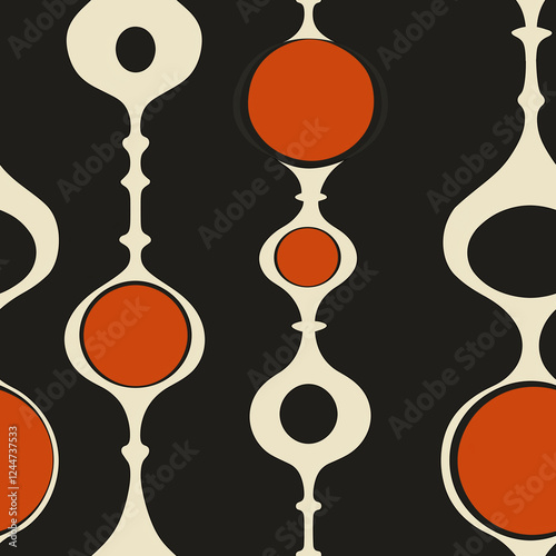 Retro seamless pattern - colorful nostalgic background design