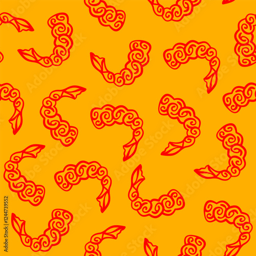 fried shrimp pattern. tempura fried shrimp seamless pattern. crispy shrimp tempura pattern background. Shrimp Pattern Background.