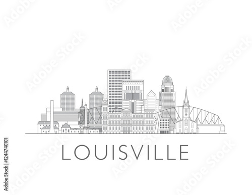 Louisville, Kentucky skyline cityscape vector illustration