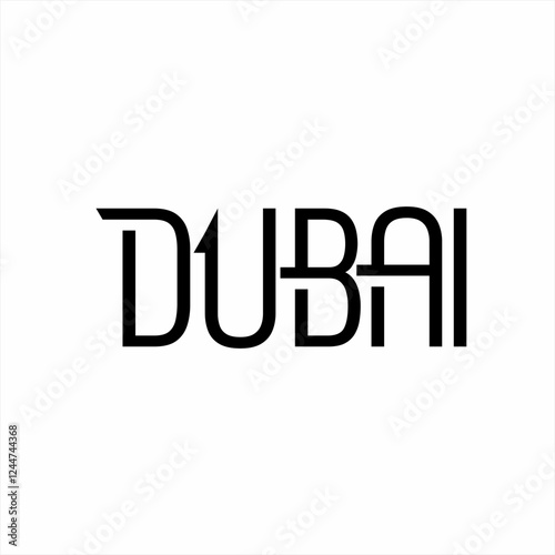 The design of the word "Dubai" is simple and elegant.