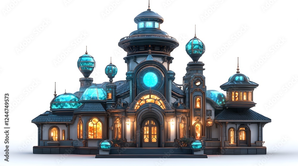 Obraz premium Fantasy Home Isolated In White Background