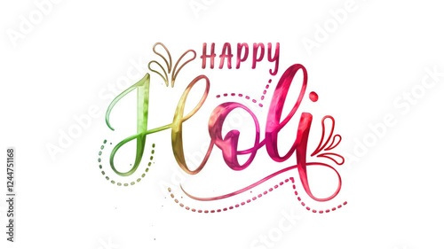 Happy Holi Text Animation. Suitable for holiday themed designs, greeting cards, party invitations, web banners, and social media posts.