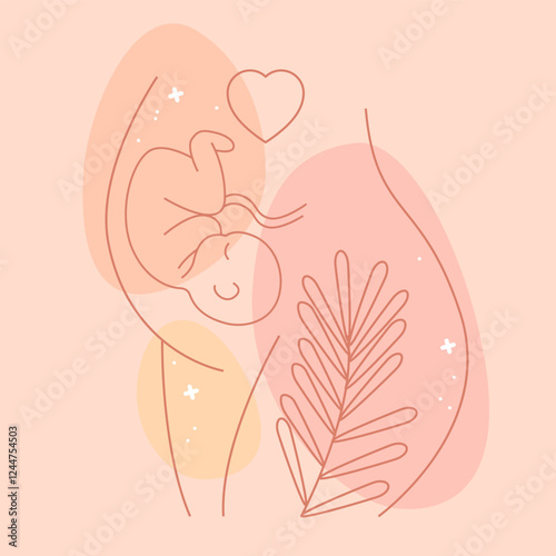 Pregnant women icon, sign, symbol. Motherhood, Maternity, Pregnancy, Childbirth. Doula assist helping. Linear silhouette of a pregnant woman
