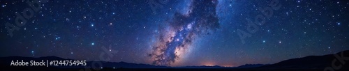 Awe-inspiring star panorama, brilliant constellations scattered across dark expanse, night photography, astronomy, space