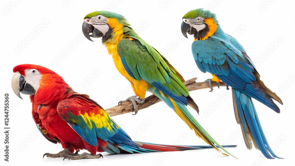 Fototapeta premium Set of parrots 