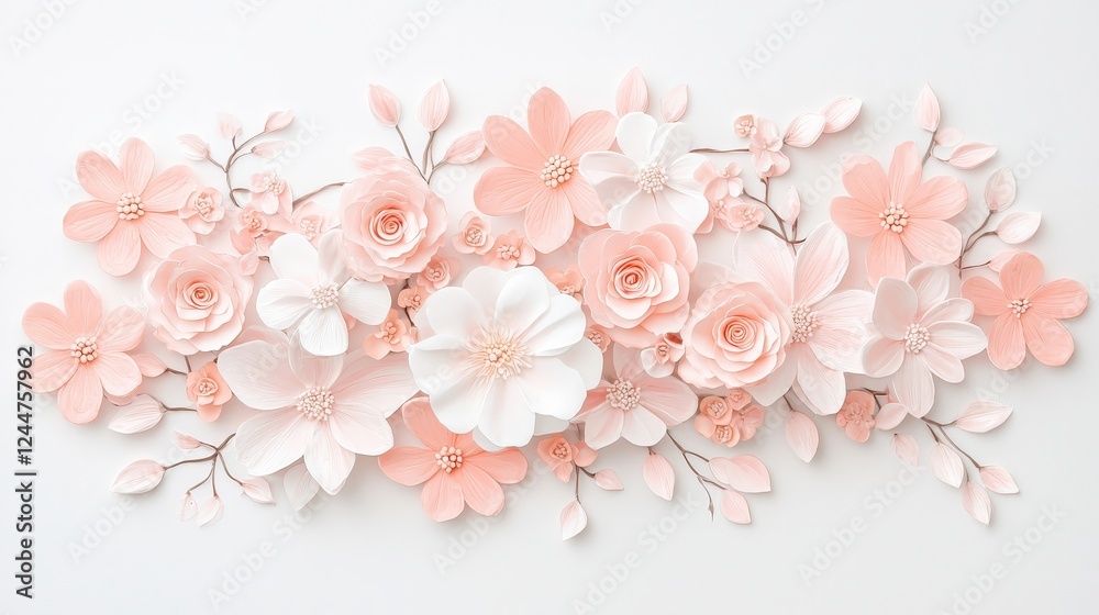 Elegant Floral Composition in Soft Pink and White Tones