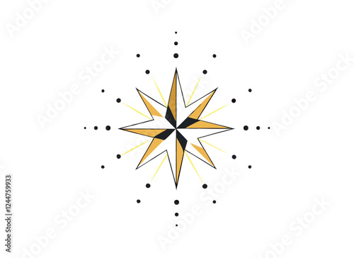 Elegant Compass Rose Design Illustration - Vector Art photo