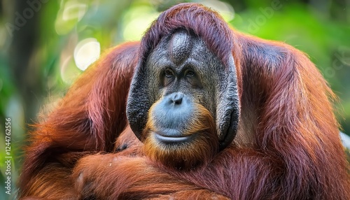Intimate Moment with a Rehabilitated Orangutan at the Sepilok Centre in Sabah, Malaysia, Showcasing the Warmth and Wisdom of these Majestic Primates
