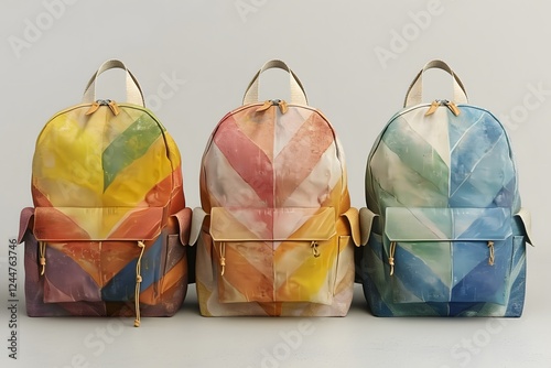Chevron backpack pops on pink.