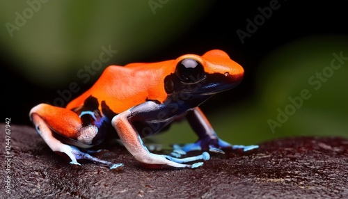Vibrant Silverstones Poison Frog Ameerega silverstonei in the Tropical Rainforest Canopy, Showcasing Stunning Biodiversity of the Amazon photo