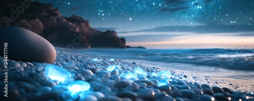 Enchanted Seashore: Nightfall's Serene Embrace