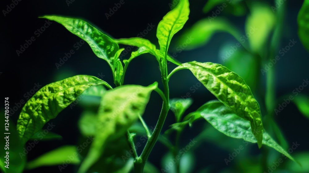 Life's Verdant Whispers: A close-up shot revealing vibrant green plant leaves with hints of yellow, inviting the viewer to explore the intimate details of nature's artistry. Life's Verdant Whispers: A close-up shot revealing vibrant green plant leaves with hints of yellow, inviting the viewer to explore the intimate details of nature's artistry.