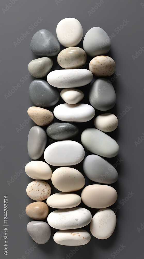 A carefully balanced arrangement of smooth, natural stones in soft shades of gray, white, and beige, representing peace, calm, and the beauty of simplicity in nature.
A carefully balanced arrangement of smooth, natural stones in soft shades of gray, white, and beige, representing peace, calm, and the beauty of simplicity in nature.