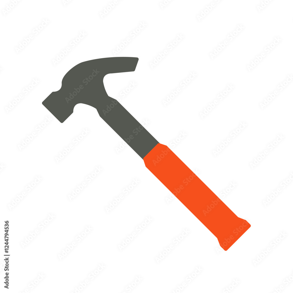 claw hammer flat icon illustration color claw hammer flat icon illustration color