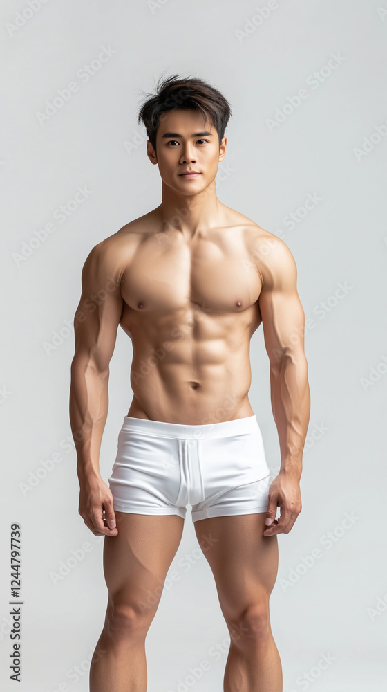 Fototapeta premium Hot Male Model in Sexy White Underwear