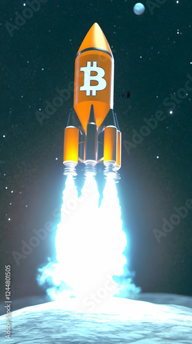 3D Illustration: Rocket wit...