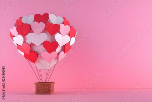 Hot Air Balloon with Pink a...