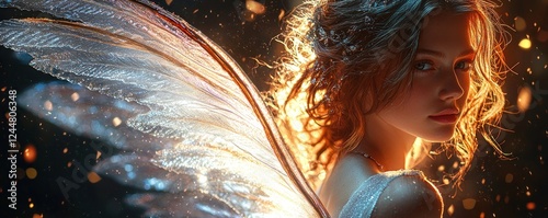 Fantasy- Photoshop overlays set featuring fairy wings and angel wings, designed for drag-and-drop ease on a black background, ideal for creative adobe composites.