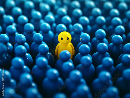 A Single Yellow Figure Stan...