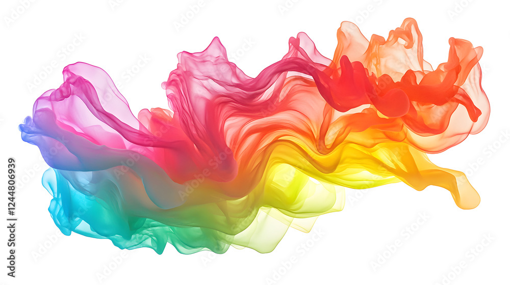 Artistic Blot of Fluid Rainbow Colors Blending Gently Artistic Blot of Fluid Rainbow Colors Blending Gently