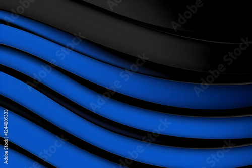 Abstract 3D Blue and Black ...