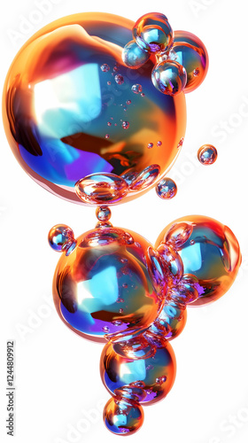 Iridescent Bubbles Float an...