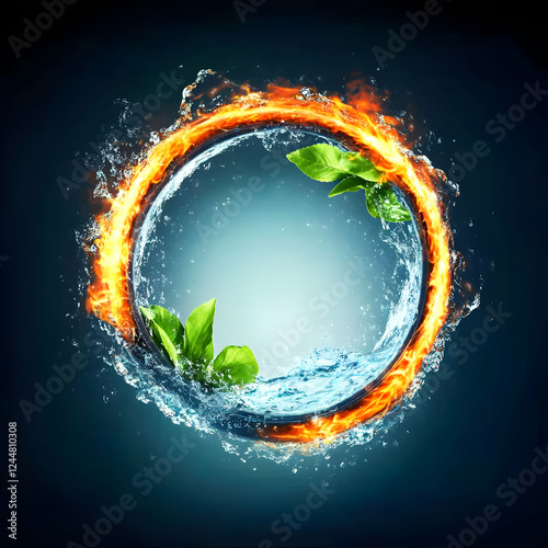 Fiery Ring Encircles Water ...