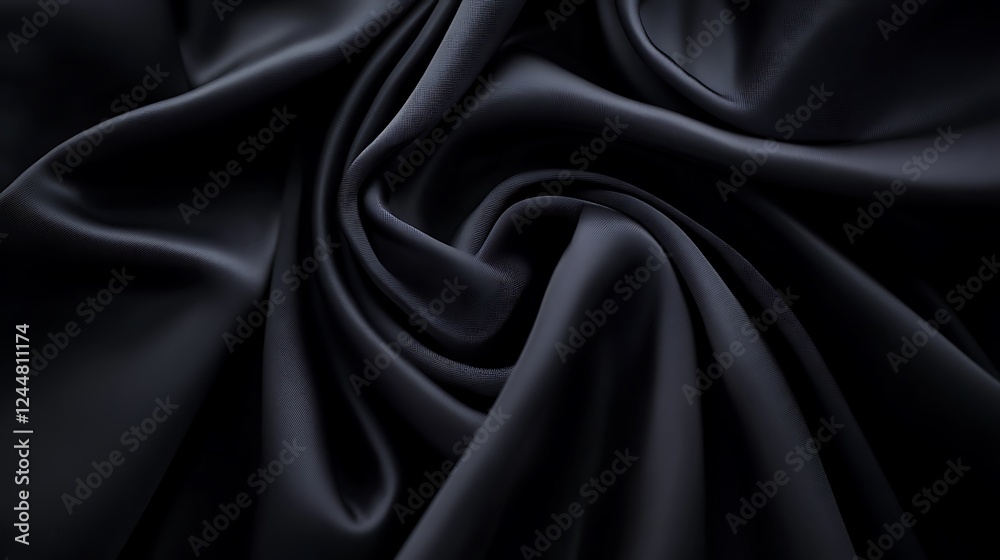 Fototapeta premium Dark fabric swirls, texture background