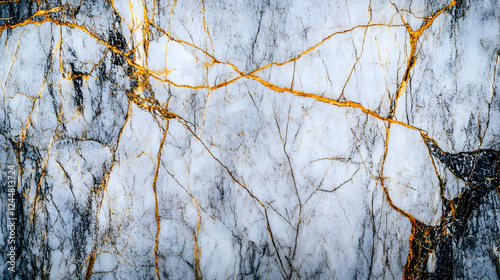 White Marble Surface with G...